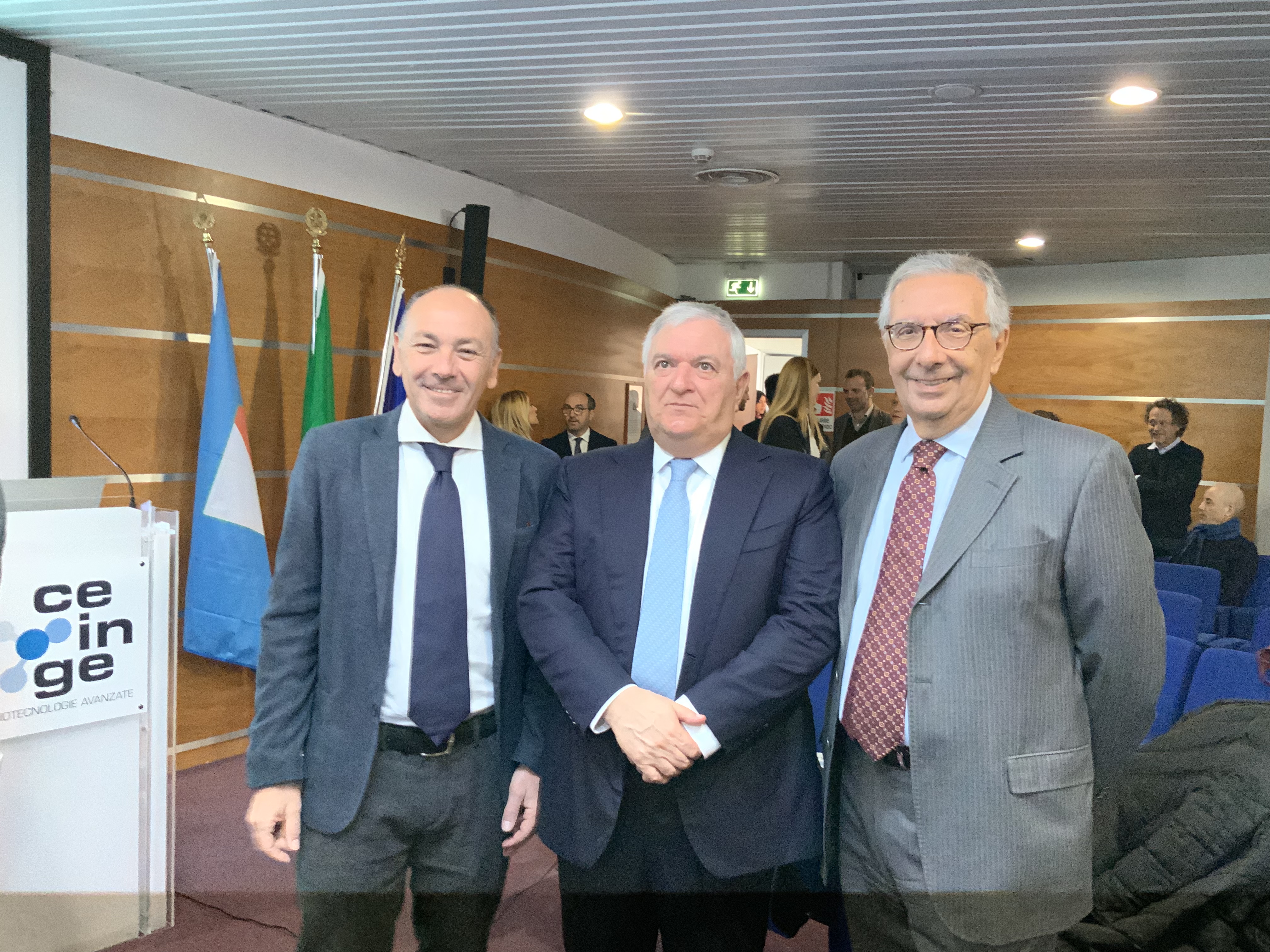 DA SX Mariano Giustino, Amministratore delegato CEINGE, Vincenzo D’Anna, Presidente ONB, Pietro Forestieri, Presidente CEINGE